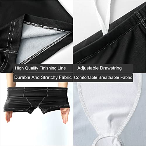 Square Leg Swim Brief Exotic Tropical Flowers Hibiscus and Palm Leaf Athletic Quick Dry Bathing Suit for Men 3XL3