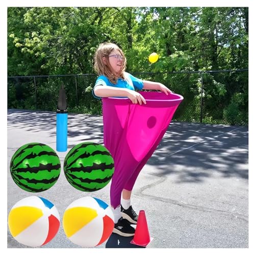 Granny Pants Yard Game with Balls Freaky Wonder Pant Giant Back Yard Outdoor Toss and Catch Ball Game Adults Family Garden Lawn Backyard Play Fun Games Summer Beach Party Camping Activities (Red)