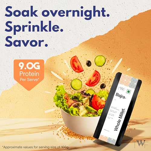 Image of TWF Unpolished Bajra Whole Millet | 2 Kg |Bajri Grain | Desi Bajra | Sajje | Kambu | Pindi | Sajjalu | Pearl Millet | Hulled | Gluten-Free | High Fiber | Nutrient-Rich Supergrain