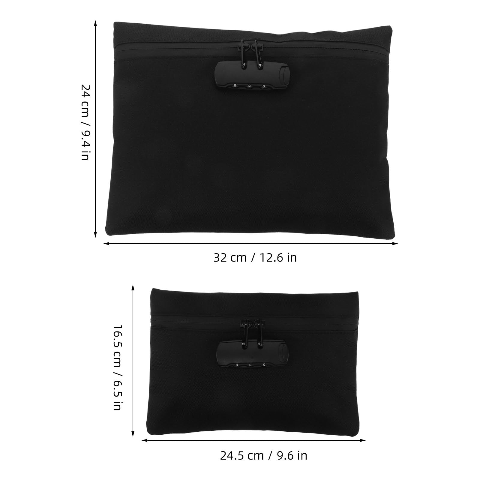 UKCOCO 2 pezzi Borsa da notaio con lucchetto, tasche porta contanti,