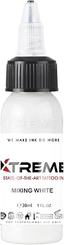 Xtreme Tattoo Ink, All-Purpose Medium Viscosity for Precision Tattoos, Rich Hue, Quick Healing, Water-based, Highest Safety Standards, Ready to Use Tattoo Ink Mixed White, 0.5 oz
