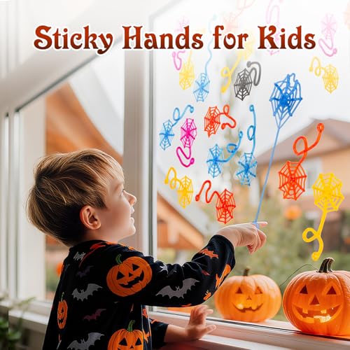 24 Pcs Sticky Spider Web Hands,Halloween Party Favors,Goodie Bag Fillers | Halloween Toys Bulk 24 Sticky Spider Web Hands, Halloween Favors for Kids, Goodie Bag Stuffers, Prizes & Halloween Gifts - image 6