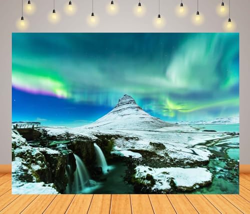 Fondo fotográfico BELECO 6x4ft Aurora Boreal miniatura 2
