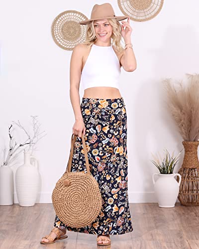Image of Popana Long Maxi Skirt for Women, Flowy Long Skirts for Women | High Waisted Soft Trendy Rayon, Sundress Convertible Skirt, Long Length Bodycon Maxi Skirt, Petite and Plus Size