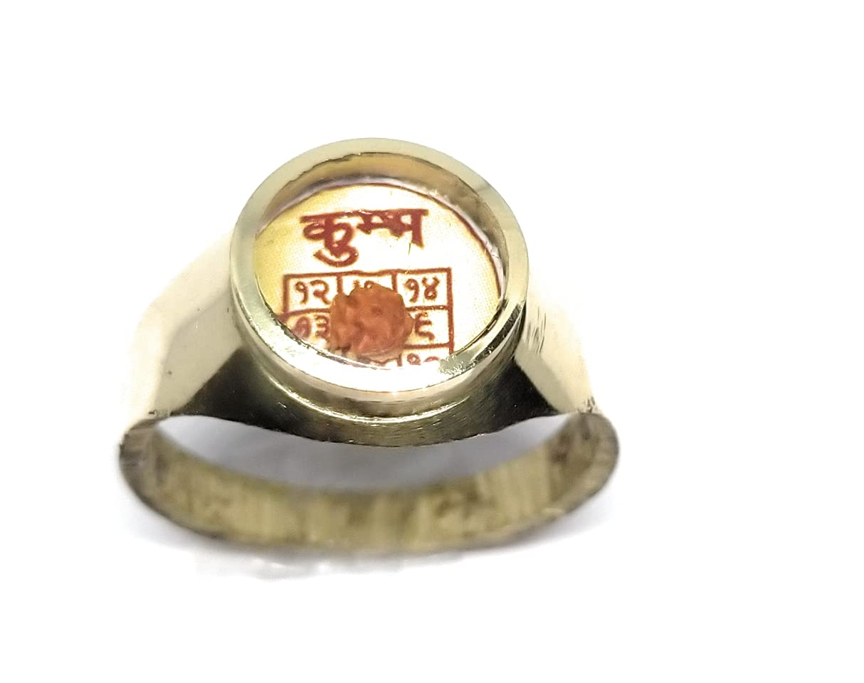 Ashtadhatu Rudraksha Jadit Rashi Ring In Gold Plated For Men And Women To Increase Your Health, Wealth & Prosperity