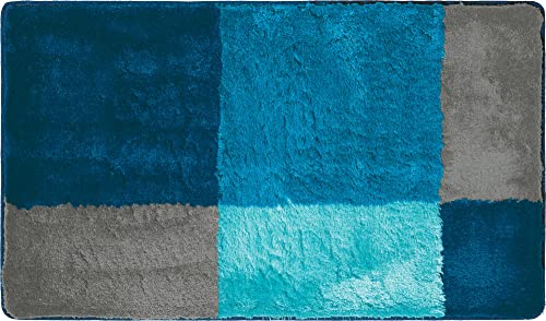 Erwin Müller Badematte, Badteppich Kallithea karo Grafik-Muster Petrol...