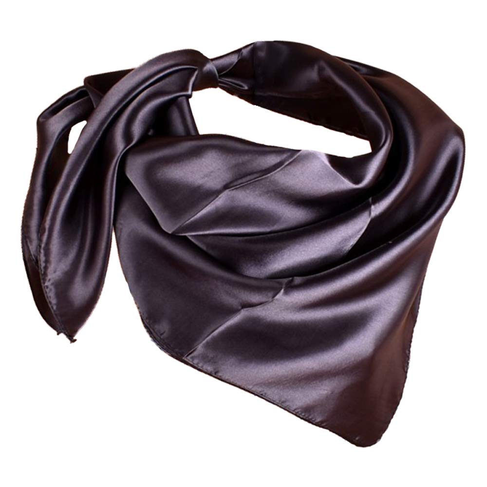 YOFASEN Muslim Scarf Hijab - Solid color Satin Muslim Islamic Full Cover Soft Hijab Long Scarf Wrap Scarves, Deep brown