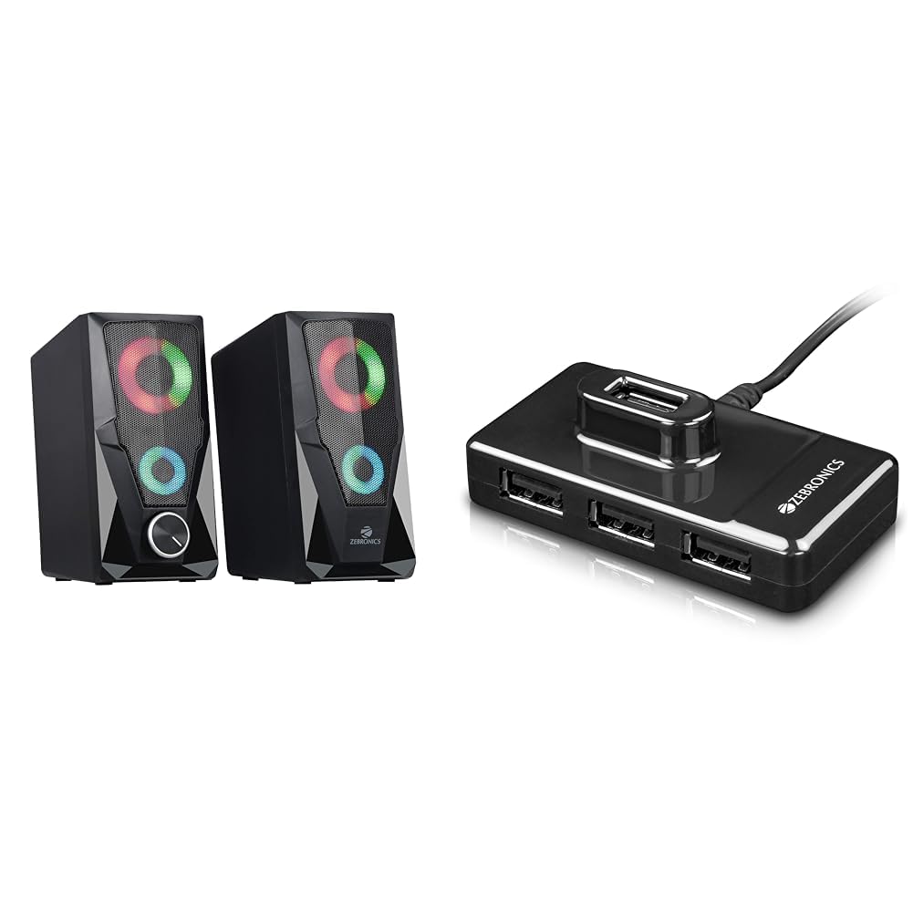 See full amazon price history chart for Zebronics Zeb-Warrior 2.0 Multimedia Speaker with Aux Connectivity,USB Powered and Volume Control & Zeb-100HB 4 Ports USB Hub for Laptop, PC Computers, Plug & Play, Backward Compatible - Black Zebronics Zeb-Warrior 2.0 Multimedia Speaker with Aux Connectivity,USB Powered and Volume Control & Zeb-100HB 4 Ports USB Hub for Laptop, PC Computers, Plug & Play, Backward Compatible - Black (B0BC13BCK7) Amazon Price History, Amazon Price Tracker