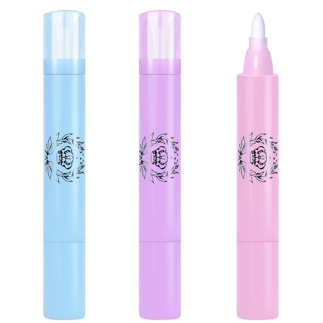 3 Pezzi Penne correttore Smalto per Unghie - Elimina Ogni residuo di Colore di Smalto per Unghie Adatto a saloni di Bellezza e Unghie Fai-da-Te (Blu + Rosa + Viola)