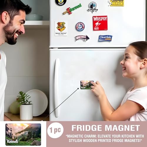Image of Elegant Fridge Magnet with Themes |Rectangular Size Refrigerator Magnet with Magnetic Rubber Back | Pack of 1, 8.6cm X 5.4cm (Kasauli)
