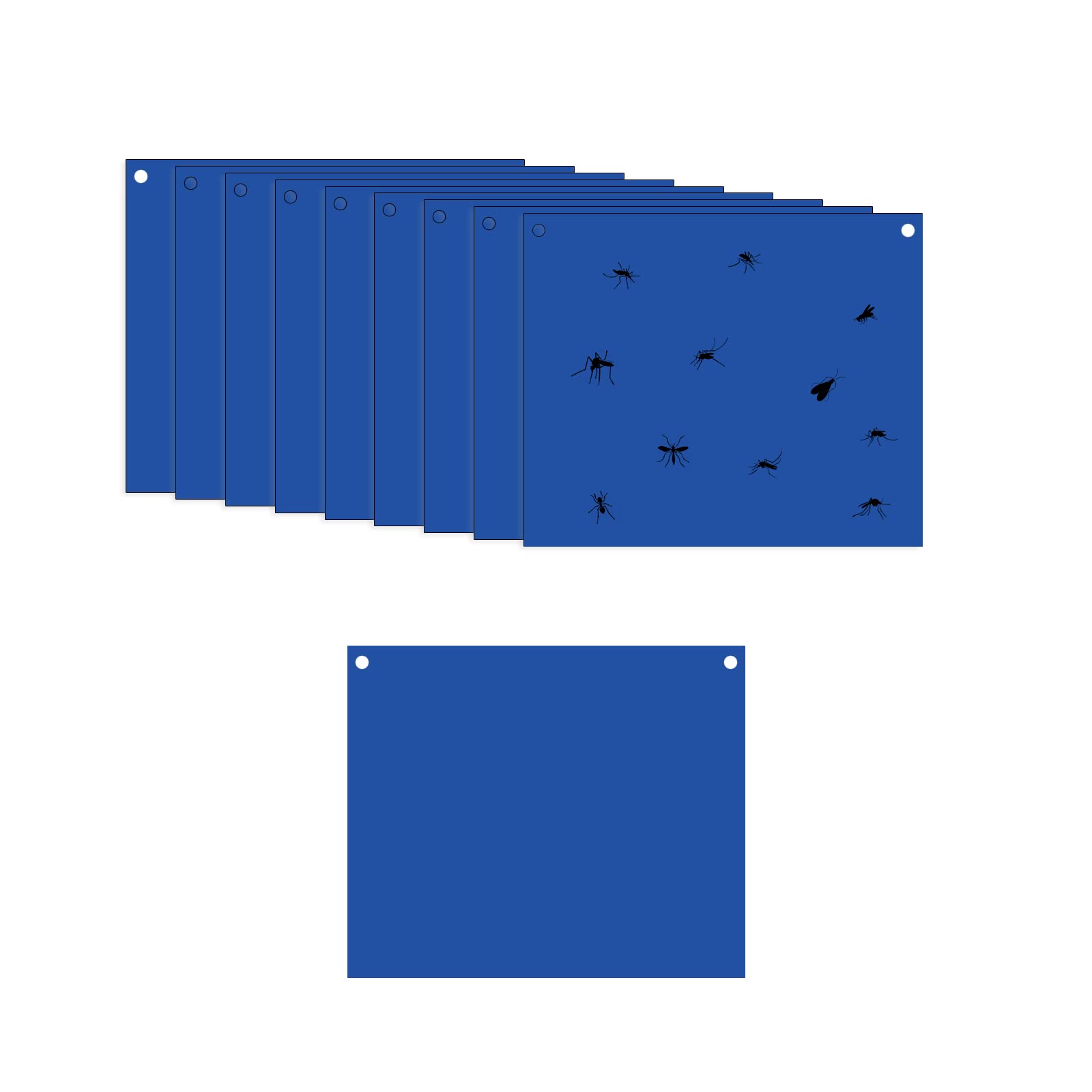 SEIWEI 10Pcs Blue Sticky Fly Traps, 20 x 25CM Dual-Side Fly Paper Stickers for Insect against Fungus Gnats, Whiteflies, Aphids, Leafminers