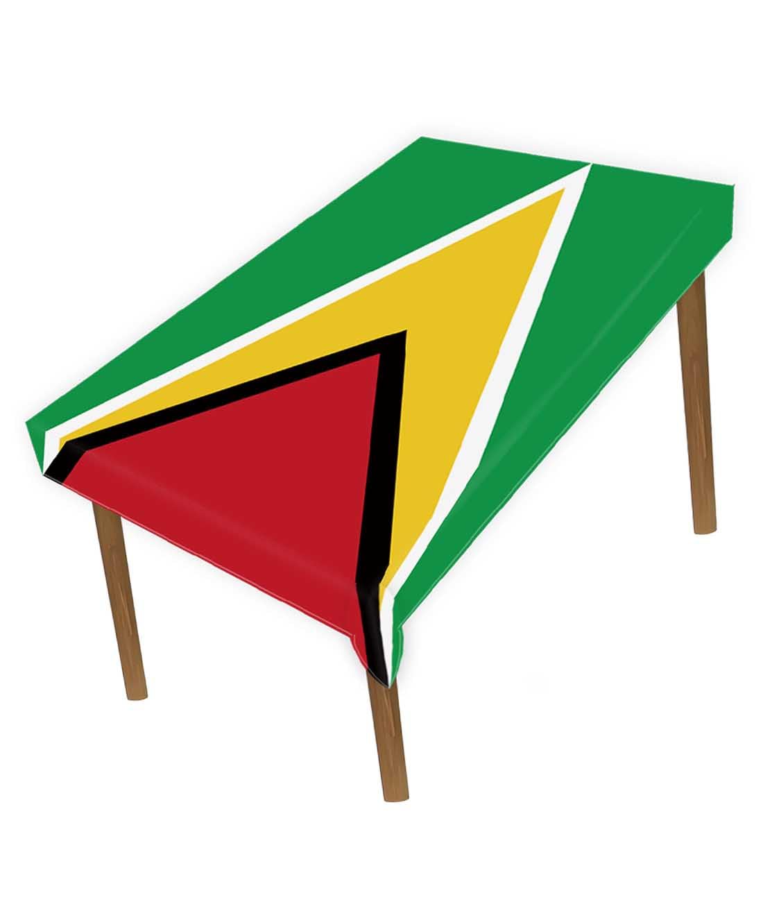 Petite Pine Guyana Large 1.5×2 Meters Tablecloth,5×7 Ft Guyanese Flag Table Colth For Dining Home Decor