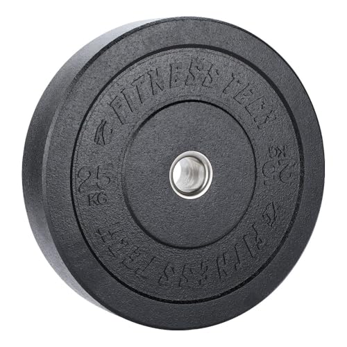 Discos Bumper Plate Hi-Temp | Pesas Olímpicas de Caucho Reciclado Alta Resistencia para Gimnasio o Casa - 5/10/15/20/25kg - Ø50 mm | Cross Training, Halterofilia y Powerlifting (25, Kilogramos)