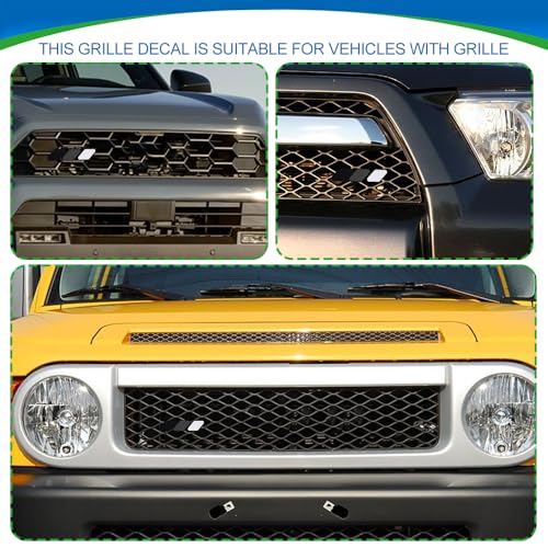 Image of Tri-Color Grille Decor Badge, Front Grill Emblem, Tri-Color Grille Badge Emblem Decoration Accessories, Grille Insert Trims Car Decor Fit for Tacoma 4Runner Tundra (Black Gradient)