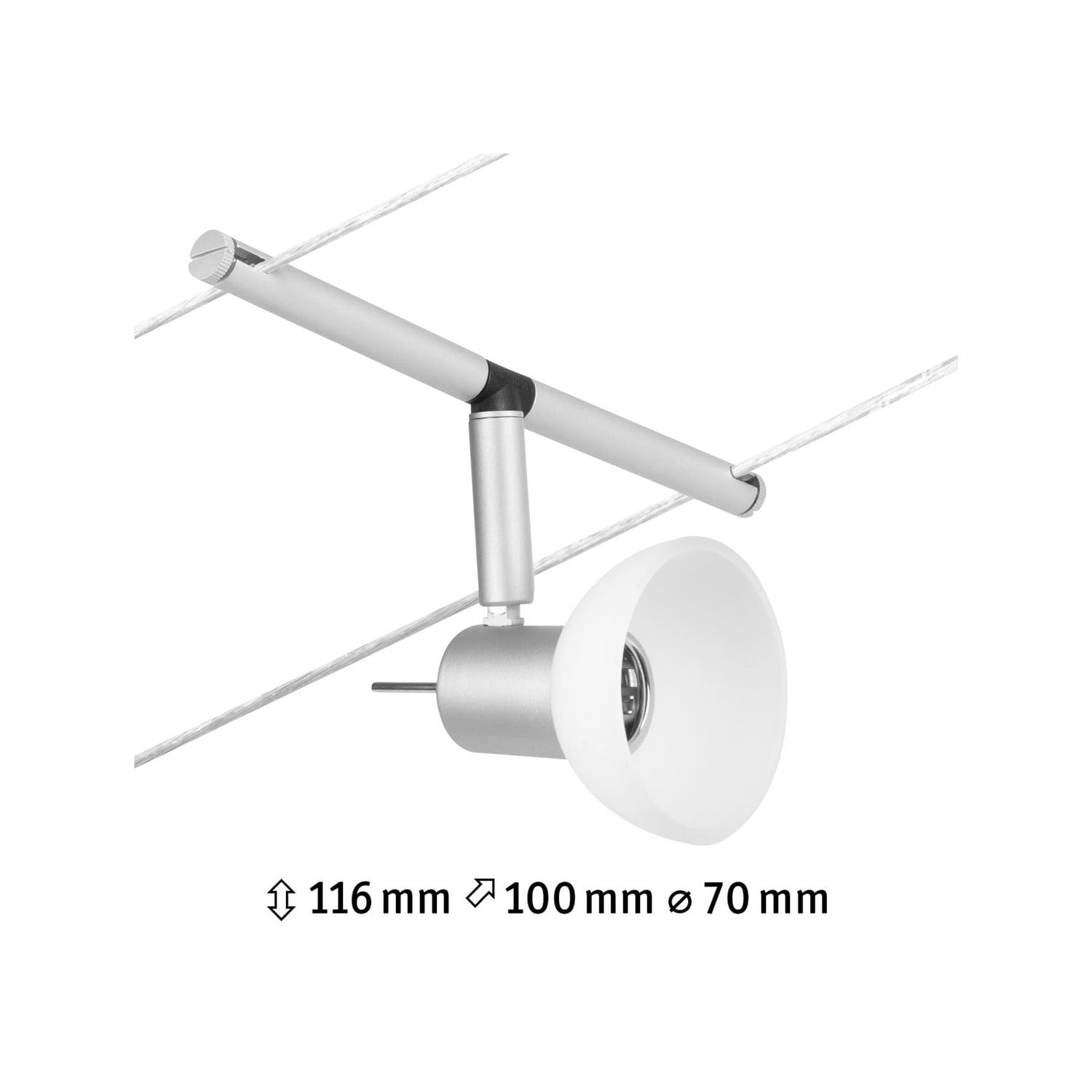 Paulmann 94449 CorDuo Système Câbles Spot Sheela DC Individuel 10 watts max, Éclairage Extensible Chrome Mat Matière Plastique GU5,3 Système de Câbles sans Ampoules