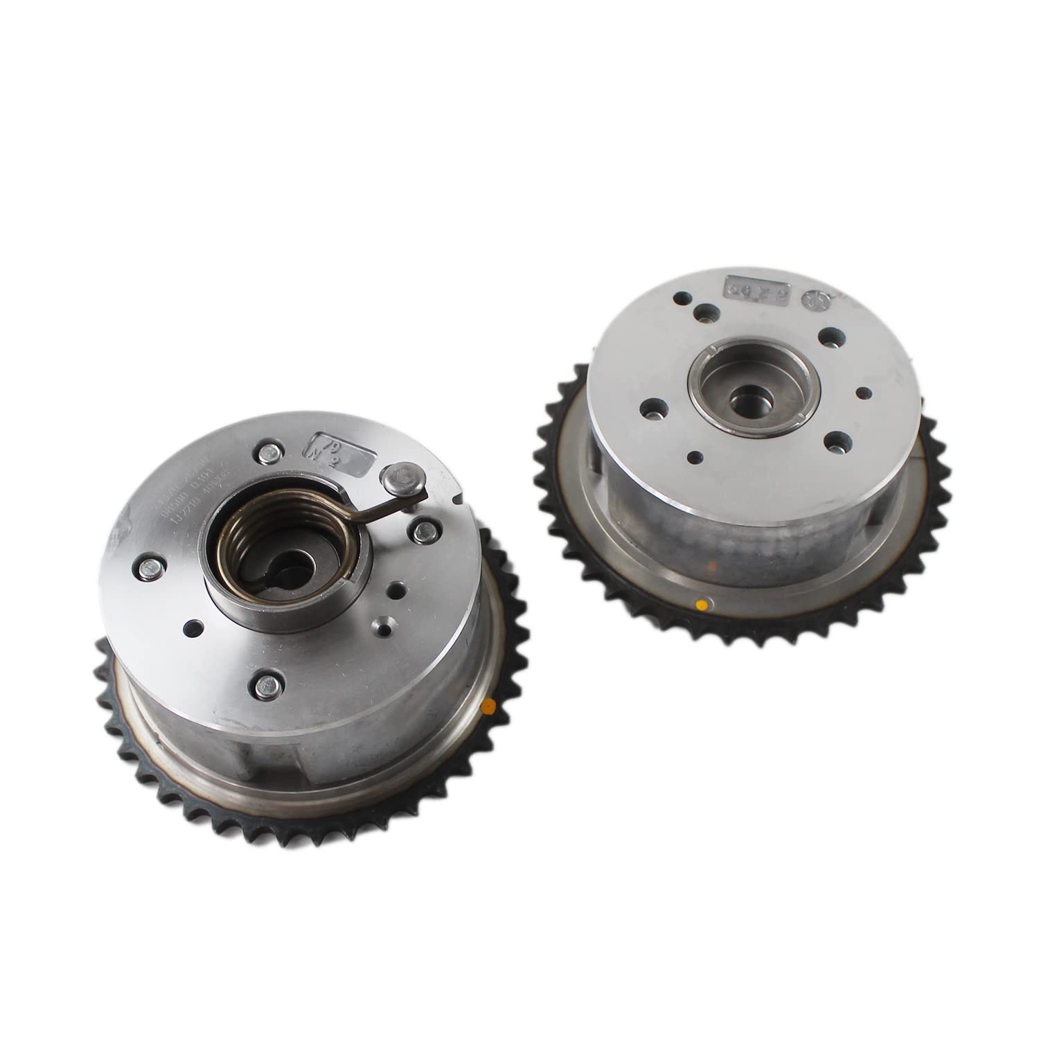 2Pcs Intake & Exhaust Camshaft Adjuster VVT Timing Gears (24350-2G750 / 24370-2G750) – Fits 2011-2016 Kia Sportage, Tucson, Optima, Sonata, Santa Fe 2.0L/2.4L Engines