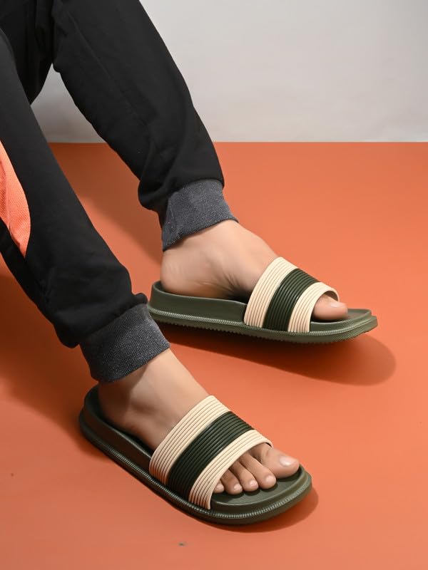 Image of SLIPOVER Flip Flop Slippers for Men (Twin Shade) Stylish|Comfortable|Soft|Lightweight|Anti-Skid|Lab tested|Casual|EVA Slippers|Chappal|Slides