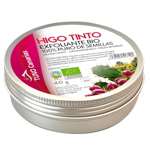 Exfoliante Bio de Semillas Naturales – Facial y corporal – 200 g – Detox natural y piel radiante – Suaviza, renueva y nutre – Vegano – Con semillas de Higo Tinto 100% puras de Tuno Canarias