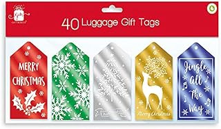 Giftmaker XALGT204 Christmas Collection Luggage Foil Gift Present Tags - Pack of 40