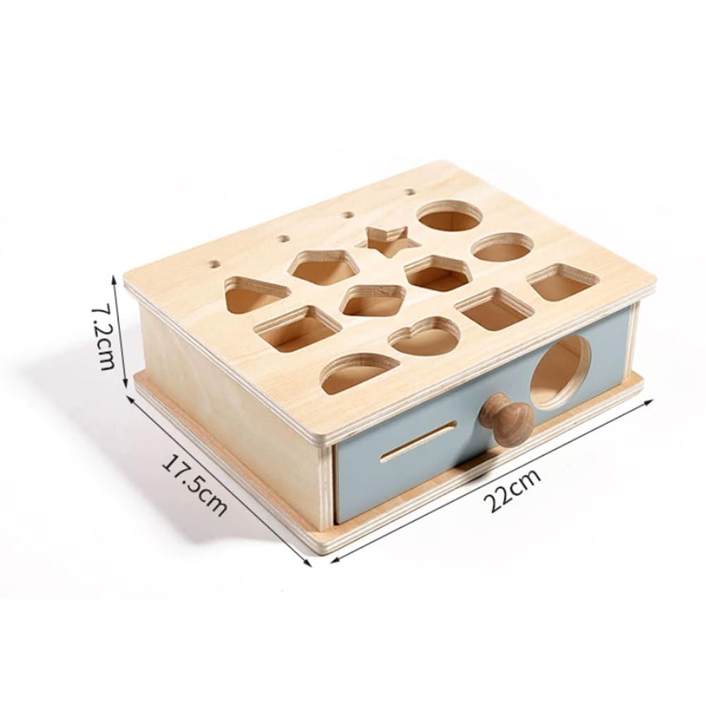 Juguete apilador Montessori Multifuncional de Madera para clasificar Formas | Tablero Clavijas Correspondencia Geométrica con Cajón y Cuentas Enhebrar, Juguete Educativo Reconocimiento
