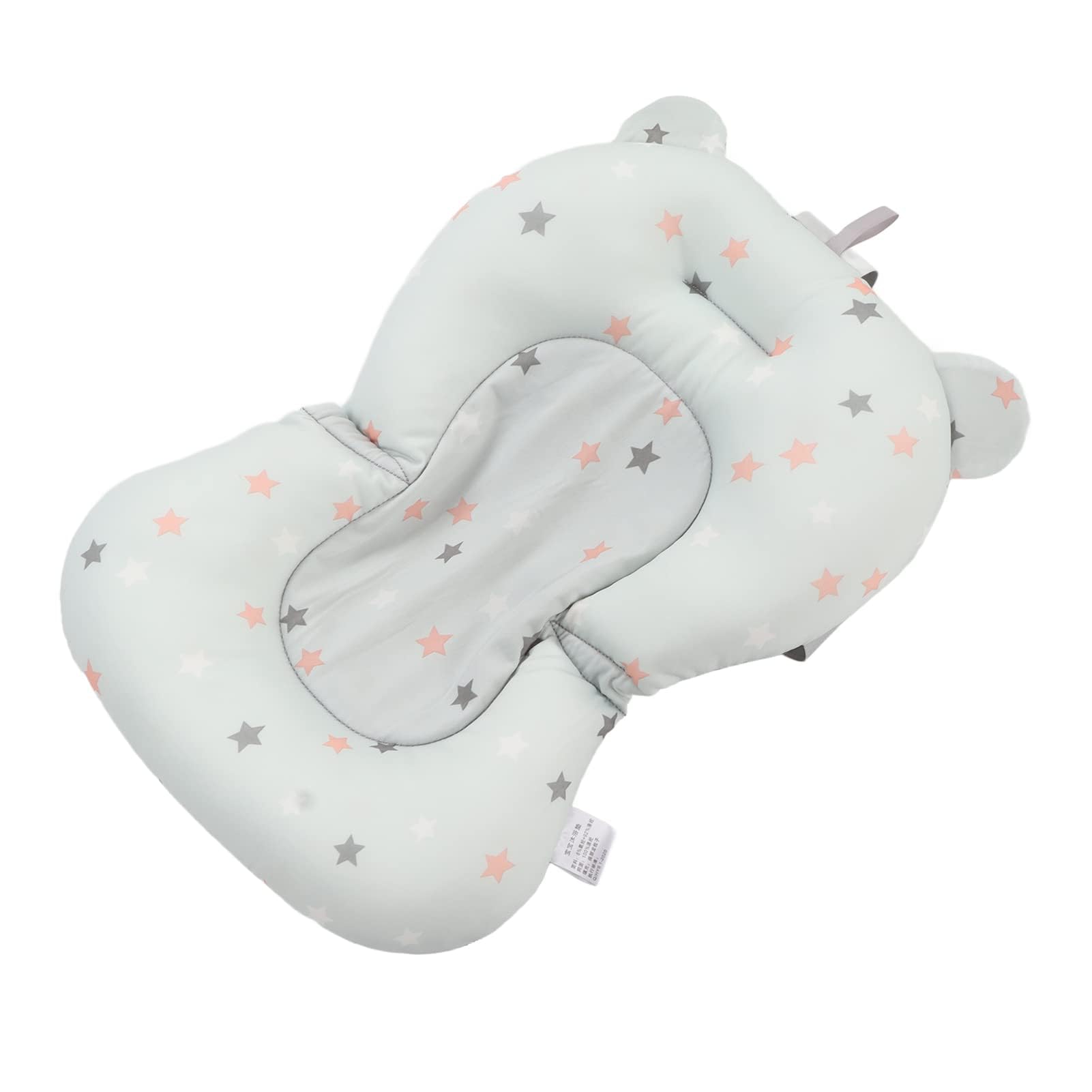 Cuscino per Seggiolino per Bagnetto, Sedile per Vasca da Bagno Galleggiante Sicuro Supporto per Bagnetto Regolabile Pieghevole per Neonato (Stelle azzurre)