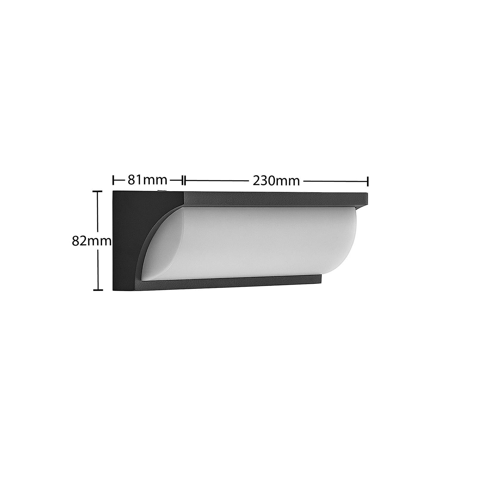 Lucande Bombillas LED aplique de pared exterior en antracita, blanco | luz de exterior ip65 estanco al polvo y a chorros de agua, moderno, 2700 k blanco cálido para terraza, balcón
