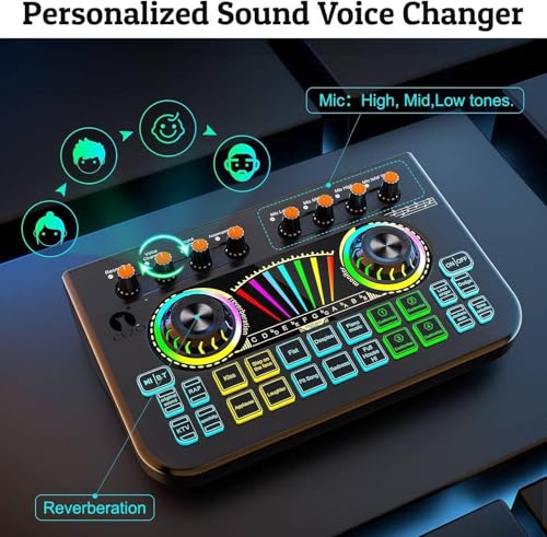 Image of Cezo X3 Professional Live Streaming USB Audio Interface with 2 mic inputs, Multi-Channel Mixer output For Karaoke, Mobile /PC Streaming, Live Audio Broadcasting |Singing, Recording, Gaming