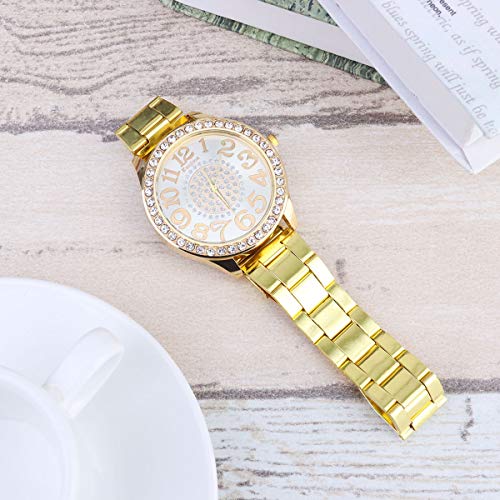 Relógio requintado casual pulseira de aço inoxidável relógio de pulso de quartzo para meninas menina