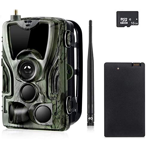 4G Wildlife Trail Kameras 16MP 1080P mit 5000Mah Lithiumbatterie, Jagdkamera mit 16G SD-Karte, Nachtsicht 20m No Glow IR LED, IP65 wasserdicht, 0,3S