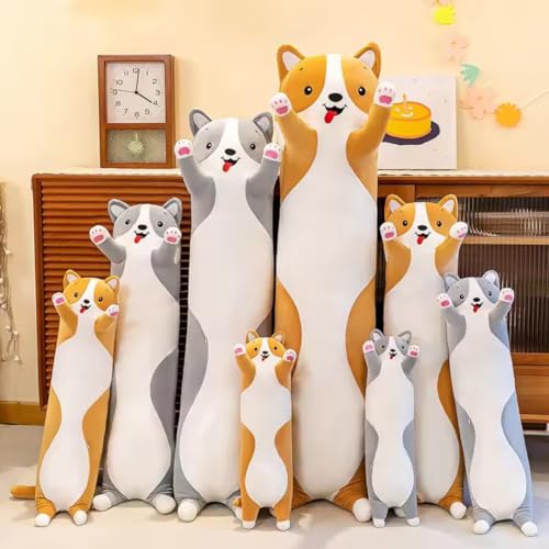 Image of The Orange Long Dog Plush Pillow - A Snuggly Birthday Surprise Perfect for Cuddling, Decorating, or Just Lounging Around.