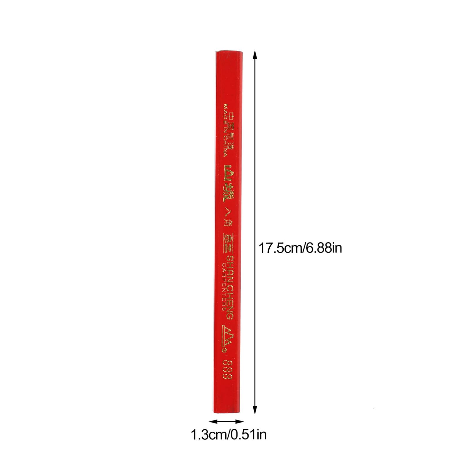 HOMSFOU Matite da Carpentiere Rosse 72 Pezzi in Legno Octagonali Resistenti alla Caduta per Scrittura su Superfici Ruvide e Lavori di Falegnameria