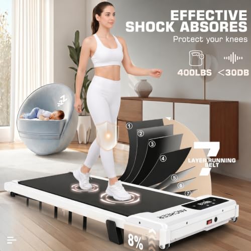 Image of ANCHEER Walking Pads, 2 in 1 Under Desk Treadmill 2.5HP Compact Running Machine with Remote Control, 300lbs Weight Capacity for Home /Gym /Office,Ultra-Quiet, Installation-Free