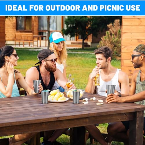Vasos de agua de acero inoxidable reutilizables para camping y barbacoas 6