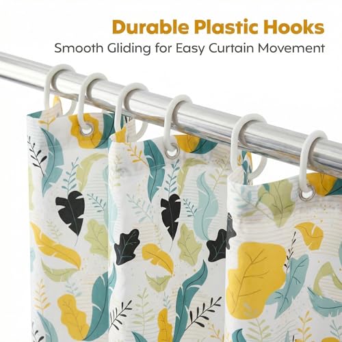 Image of Decor & More Polyester Shower Semi Sheer Curtain ||200 * 180 Cm Bathroom Shower Curtains with 12 Hooks Included || Waterproof Shower Curtains for Bathroom, Hotels & Spa || Set of 1