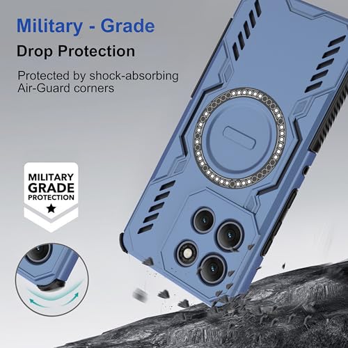 Image of Zapcase Back Case Cover for Motorola G86 Power 5G | Magnetic Case with Built-in Metal Ring | Supports MagSafe Charger, Wallet & Car Mount | Shockproof Hybrid PC + TPU | Blue