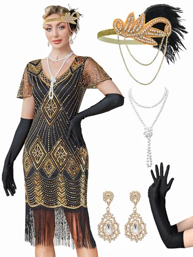 MTITE Flapper Dresses 1920s, Great Gatsby Dresses Roaring 20s for women...