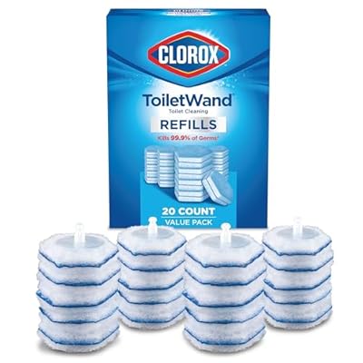 CLOROX ToiletWand Toilet Cleaning Refills, Disinfecting Scrubbing Pads, 20 Count (Pack May Vary)