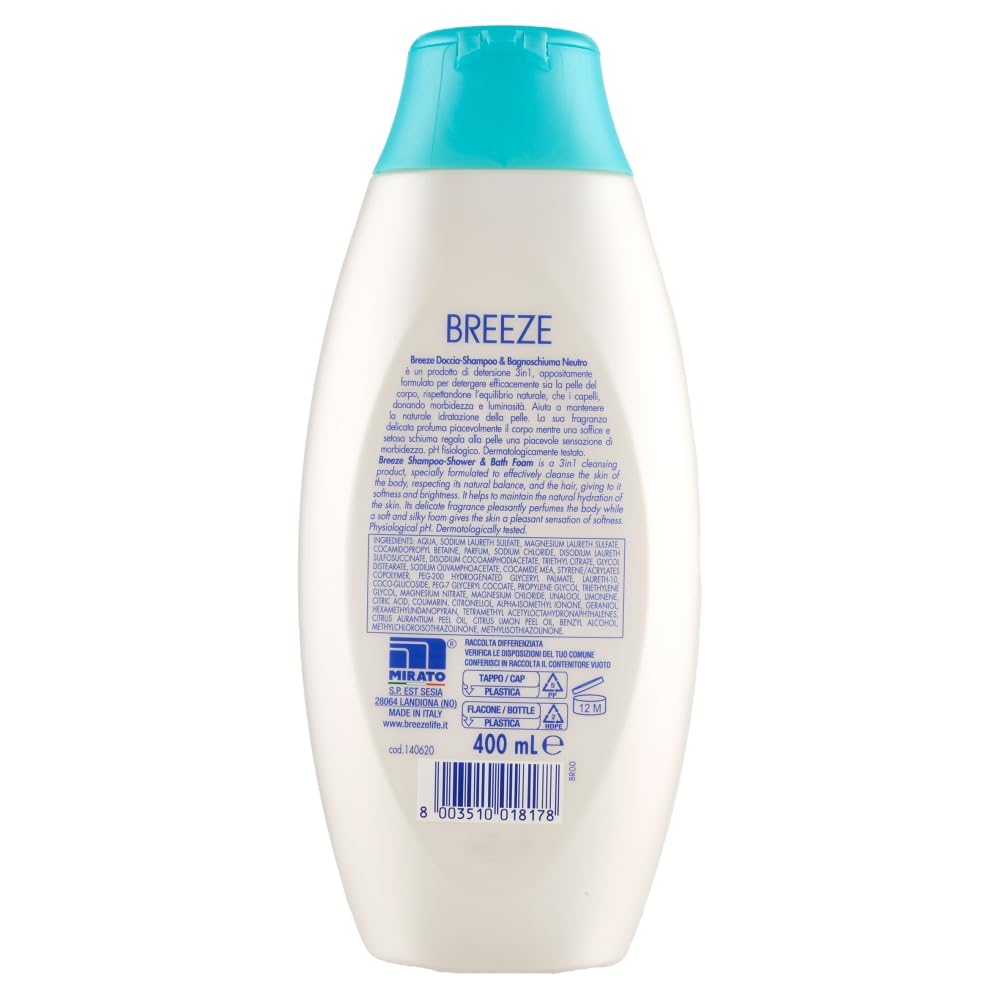 BREEZE | Dusch-Shampoo und Duschgel, neutral, 6 x 400 ml