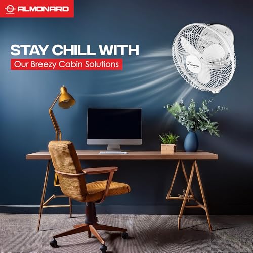 Image of Almonard 225mm High Speed Cabin Fan Pro | High Velocity Blades | Thermal Overload Protection | Single Speed Settings | Cabin Fan for Office Retail Kiosks Available in White