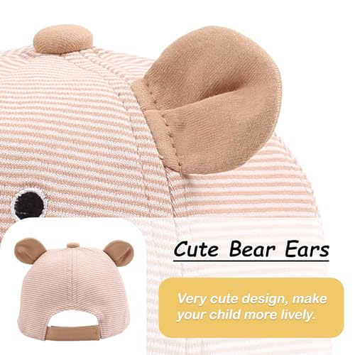 Soft Cotton Hat for Baby Boy Girl, Cute Bear Baseball Caps for Toddler Little Boys Girls Spring Summer Sun Hat4