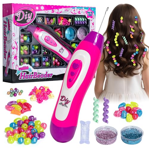 YUN TAO DIY Haarschmuck-Set für Mädchen - Kinder Haarperlen & Braiding Machine zum Flechten, Kreatives Haardekor Spielzeug Geschenk für Mädchen im Alter 5-12 Jahre