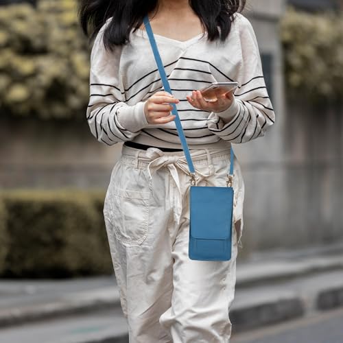 Image of Oak Leathers Small Crossbody Bag For Women - Mini Cell Phone Purse - Crossover Wallet Bag With Adjustable Shoulder Strap