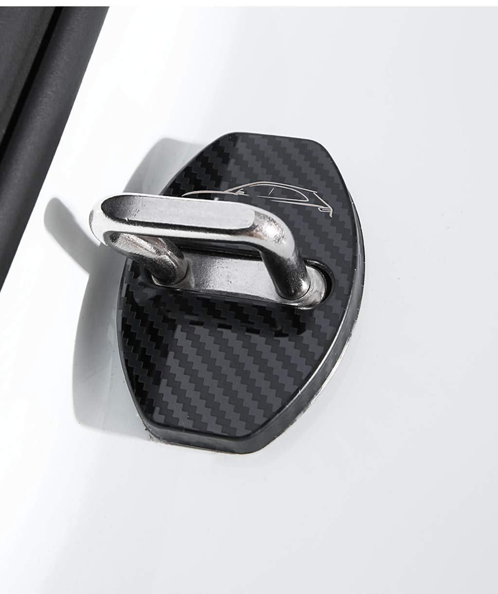 Eppar New Protective Door Lock Covers 4PCS Compatible with Porsche Macan 2018-2020 (Carbon Look)