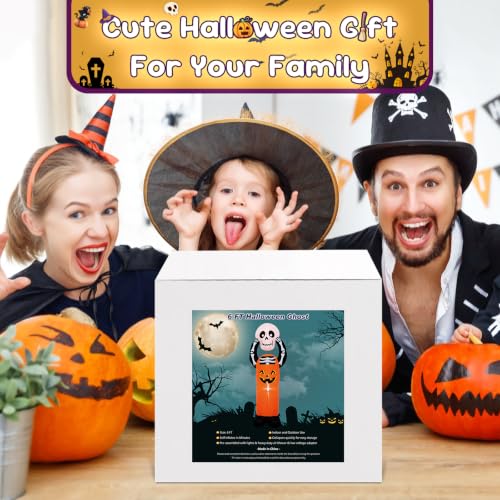 6 FT Halloween Inflatable Pumpkin Skeleton with LED Lights - image 8