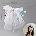 PLwelth Wedding Veil Short Bridal Veil White Double Bow Ribbon Veils with Barrette Cute Colorful Pom-Poms Hair Bow Clips Gift Fashion Hair Accessories for Bride Wedding Bachelorette Party Decoration