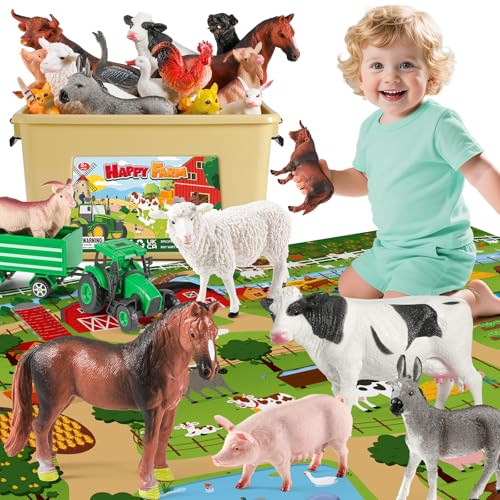 FRUSE Animales de Juguetes con 120 x 80 cm Grande Tapete Juego,