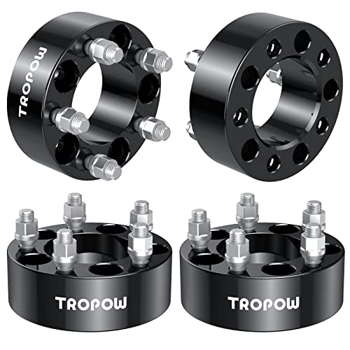 5x4.5 Wheel Spacers for Wrangler 1987-2006,2" Forged Rim Spacers with 82.5mm Hub Centric 1/2"x20 Stud for Wrangler Cherokee Explorer Ranger Crown Victoria Edge MKX Taurus Grand Marquis Mountaineer