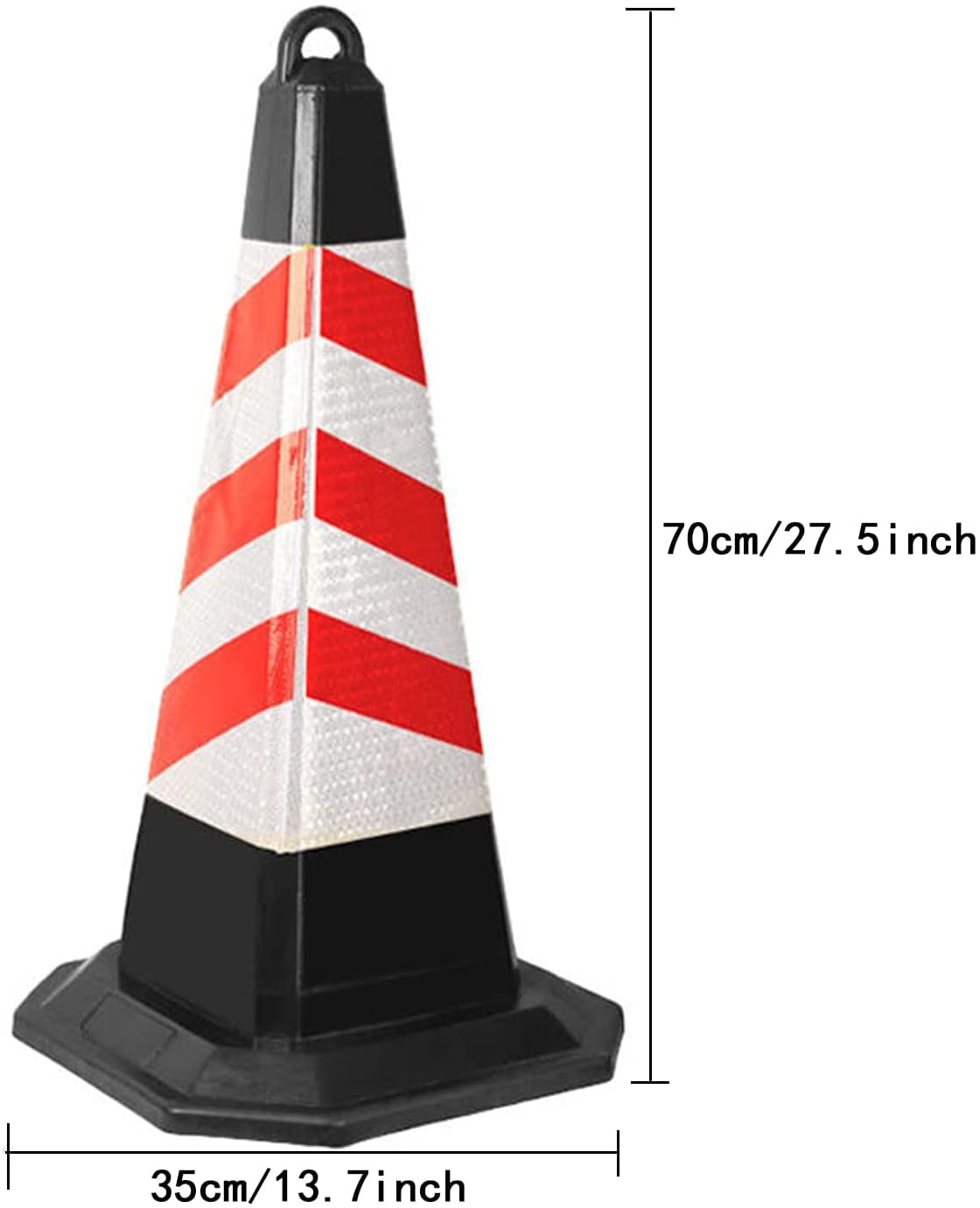 Conos de seguridad vial de plástico duradero de 28 pulgadas con asa y conos reflectantes multiusos para estacionamiento en carretera, entrenamiento de conducción, control de acceso y barrera (pa