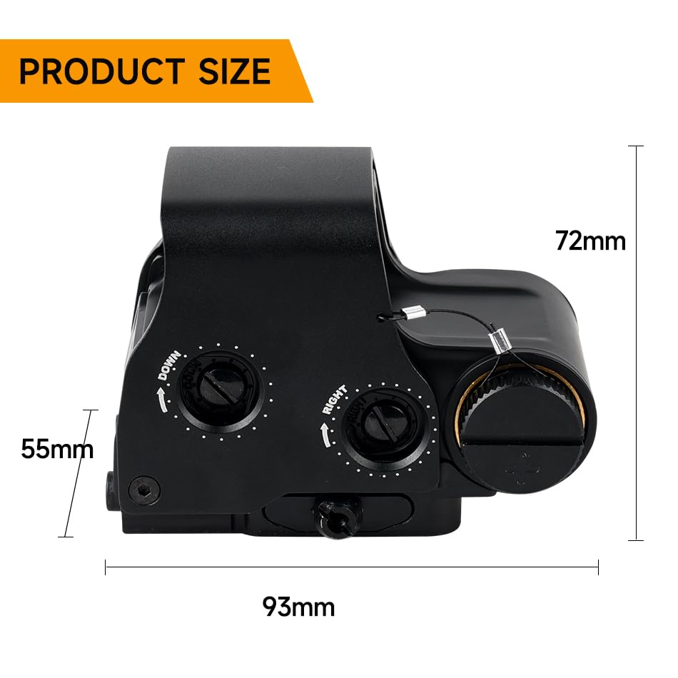 KinZon Viseur Holographique Tactique 558 - Point Rouge/Verte Réglable | Compatible Rail Picatinny 20mm | Montage Rapide | pour Fusil, Pistolet & Airsoft (Noir