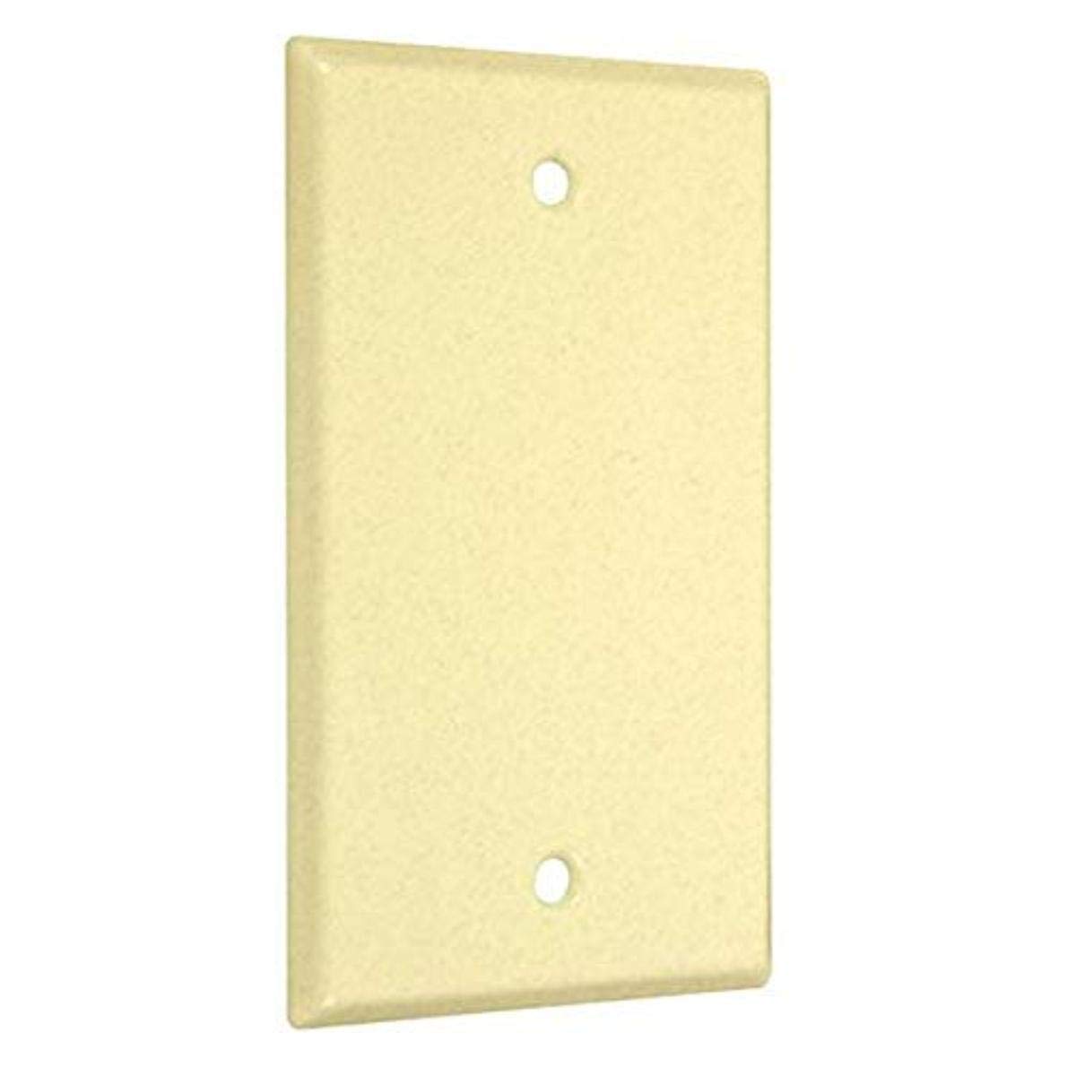TayMacWTI-B Standard Metallic Wallplate with Blank, One Gang, Ivory Textured